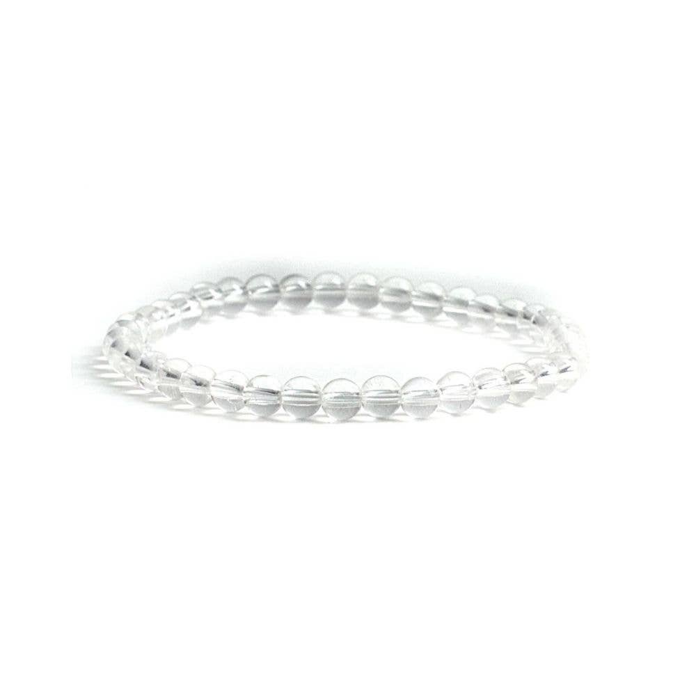 Earths Elements Wholesale - Crystal Bracelet - 4mm Clear Quartz, pack of 5