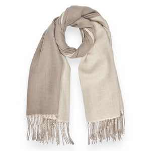 Reversible two tone coloured plain cashmere blend scarf: Baby Blue