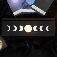 Load image into Gallery viewer, Black Moon Phase Tarot Card Stand Tealight Holder
