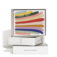 Load image into Gallery viewer, Rainbow Stripes Thanks thank you greeting card
