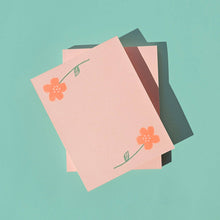 Load image into Gallery viewer, Flower Pair - Risograph Notepad
