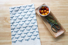 Load image into Gallery viewer, The High Fiber - Bird Kitchen Towel, Handprinted Bird Tea Towel: Black on Natural
