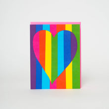 Load image into Gallery viewer, Egg Press Manufacturing - Rainbow Heart Letterpress Greeting Card by Ashkahn: Paper tab
