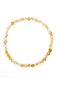 Citrine Quartz Stone Stretch Beaded Bracelet