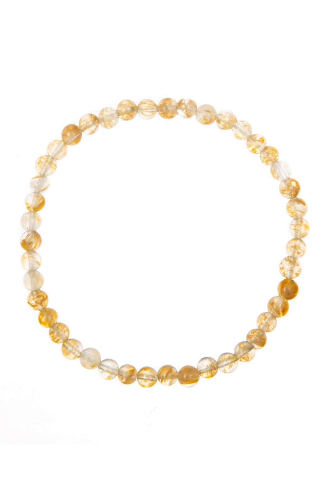 Citrine Quartz Stone Stretch Beaded Bracelet