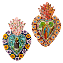 Load image into Gallery viewer, Large Painted Milagro Heart, Peru
