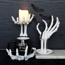 Load image into Gallery viewer, Gothic Halloween Skeleton Hand Coaster and Candle Holder
