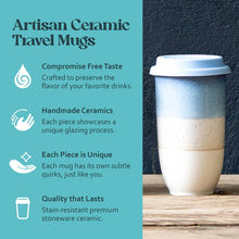 Load image into Gallery viewer, Nova Ceramics Travel Mugs - Cove Ceramic Travel Cup 16oz | Reusable Coffee Tumbler
