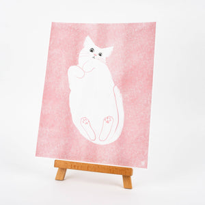 Cat on Glass - Risograph Print