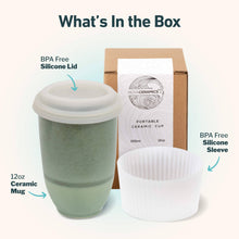 Load image into Gallery viewer, Nova Ceramics Travel Mugs - Emerald 12oz Ceramic Travel Mug – Reusable &amp; Stylish
