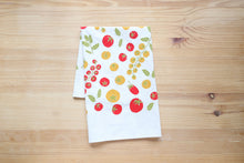 Load image into Gallery viewer, The High Fiber - *NEW Tomato Tea Towel, Handprinted in USA, Natural Cotton
