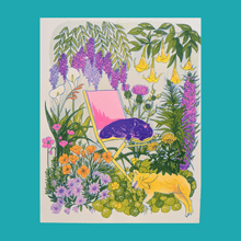 Load image into Gallery viewer, California Wildflowers + Friends print |  11"x14" Risograph  | Christina Hu
