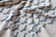 Load image into Gallery viewer, The High Fiber - Bird Kitchen Towel, Handprinted Bird Tea Towel: Black on Natural
