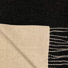 Load image into Gallery viewer, Reversible two tone coloured plain cashmere blend scarf: Black
