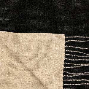 Reversible two tone coloured plain cashmere blend scarf: Black