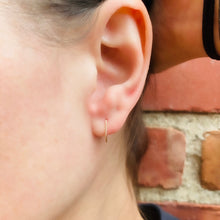 Load image into Gallery viewer, Leave-In Tiny D-Hoop Earrings Modern Every Day Sleepers
