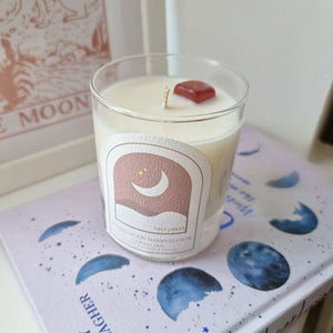 Waxing Moon Crystal Intention Candle