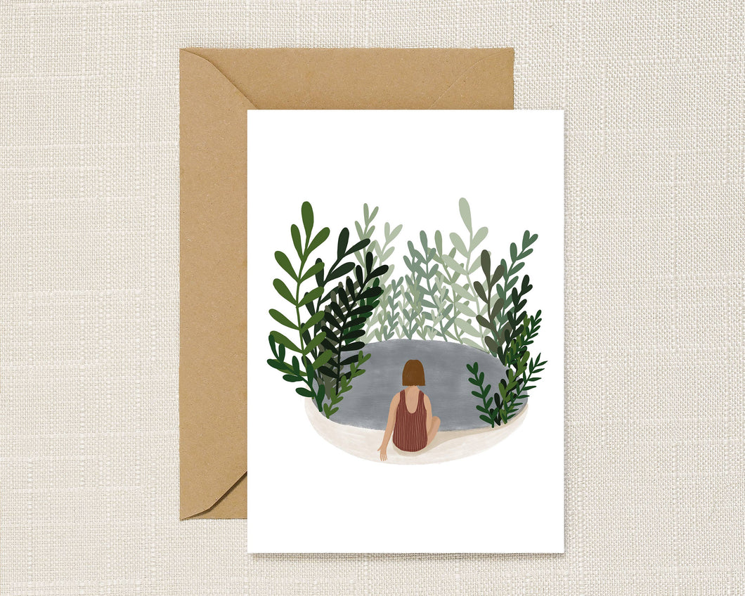 Wild Swimming In the Pond Greeting Card