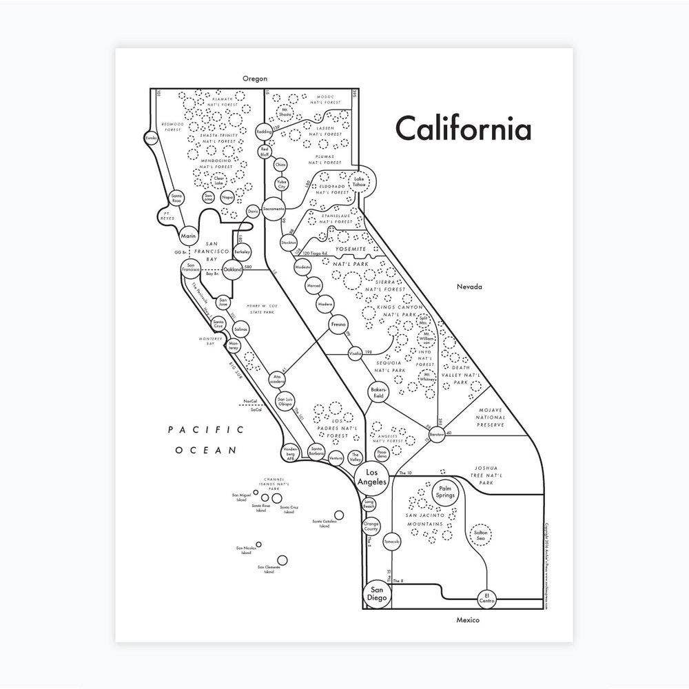 California Map Print