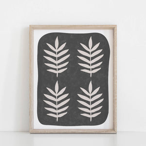 Palm Leaf - Black  11"x14"