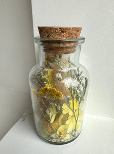 Yellow Vintage Dried Flowers Jar