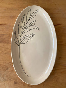 Oval Platter: Sage Leaf
