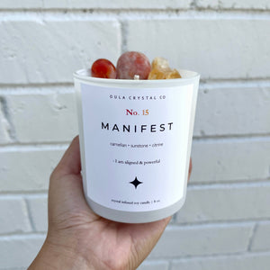 Manifest Crystal Candle · Crystal Infused · 8oz