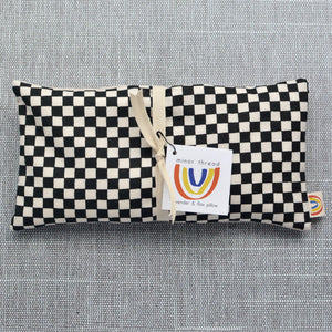 Weighted Eye Pillow in Black and Natural Checkerboard