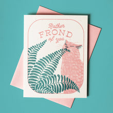 Load image into Gallery viewer, Rather Frond of You - Risograph Greeting Card
