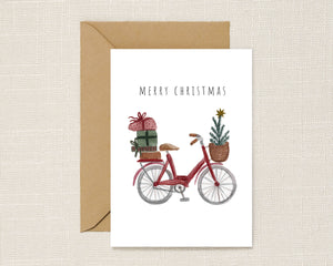 Red Bicycle Christmas Card