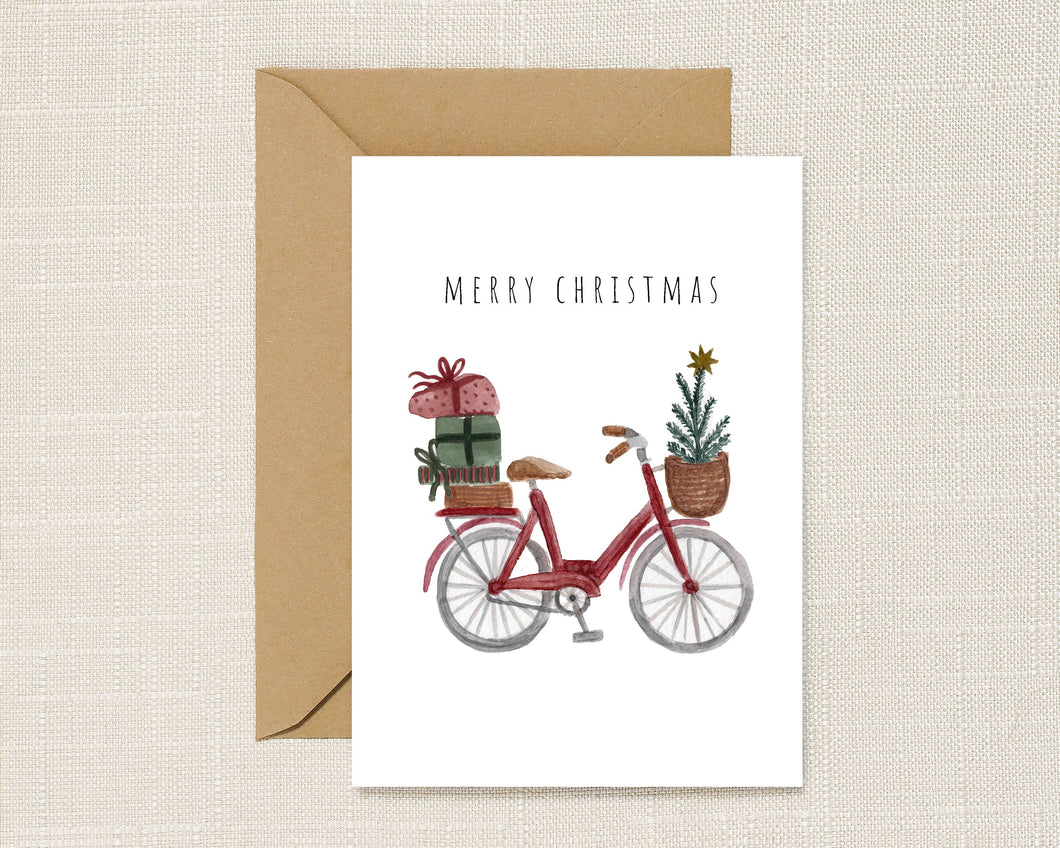 Red Bicycle Christmas Card