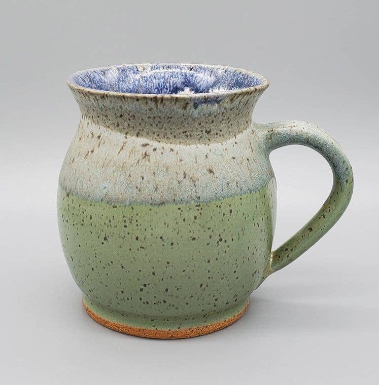 Green-2-Blue Wash Hand-thrown Stoneware Ceramic  16oz Mug