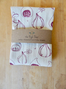 *New* Kitchen Towel, Figs, Handprinted Kitchen Towel
