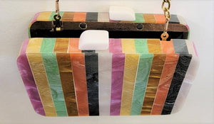 Rainbow Stripe Box Bag