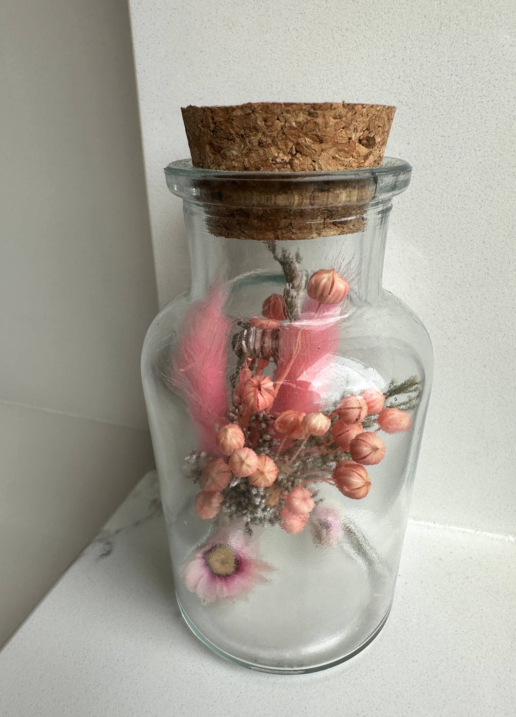 Pink Vintage Dried Flowers Jar