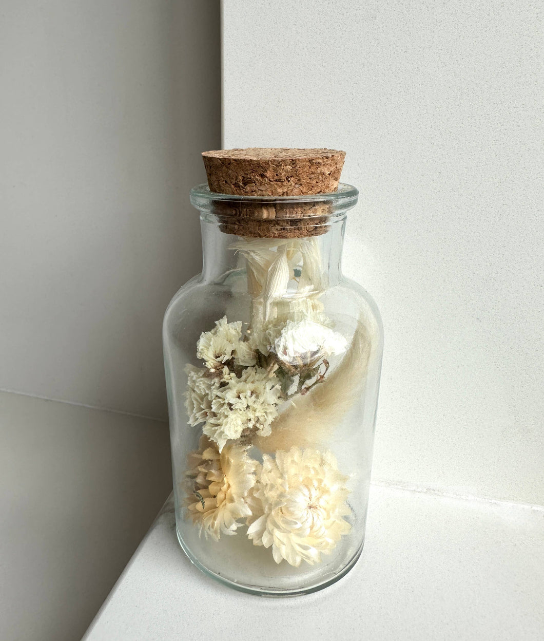 Cream Vintage Dried Flowers Jar