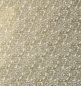 Tibetan lotus, gold on cream
