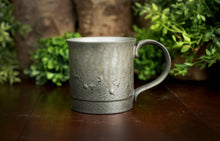 Load image into Gallery viewer, Silver Ceramic Mug with Bronze Drip Glaze
