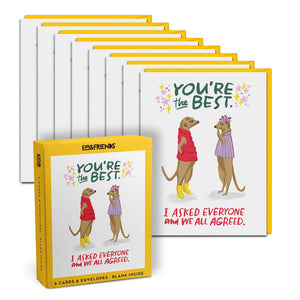 You’re the Best Card, Box of 8 Single Encouragement Cards