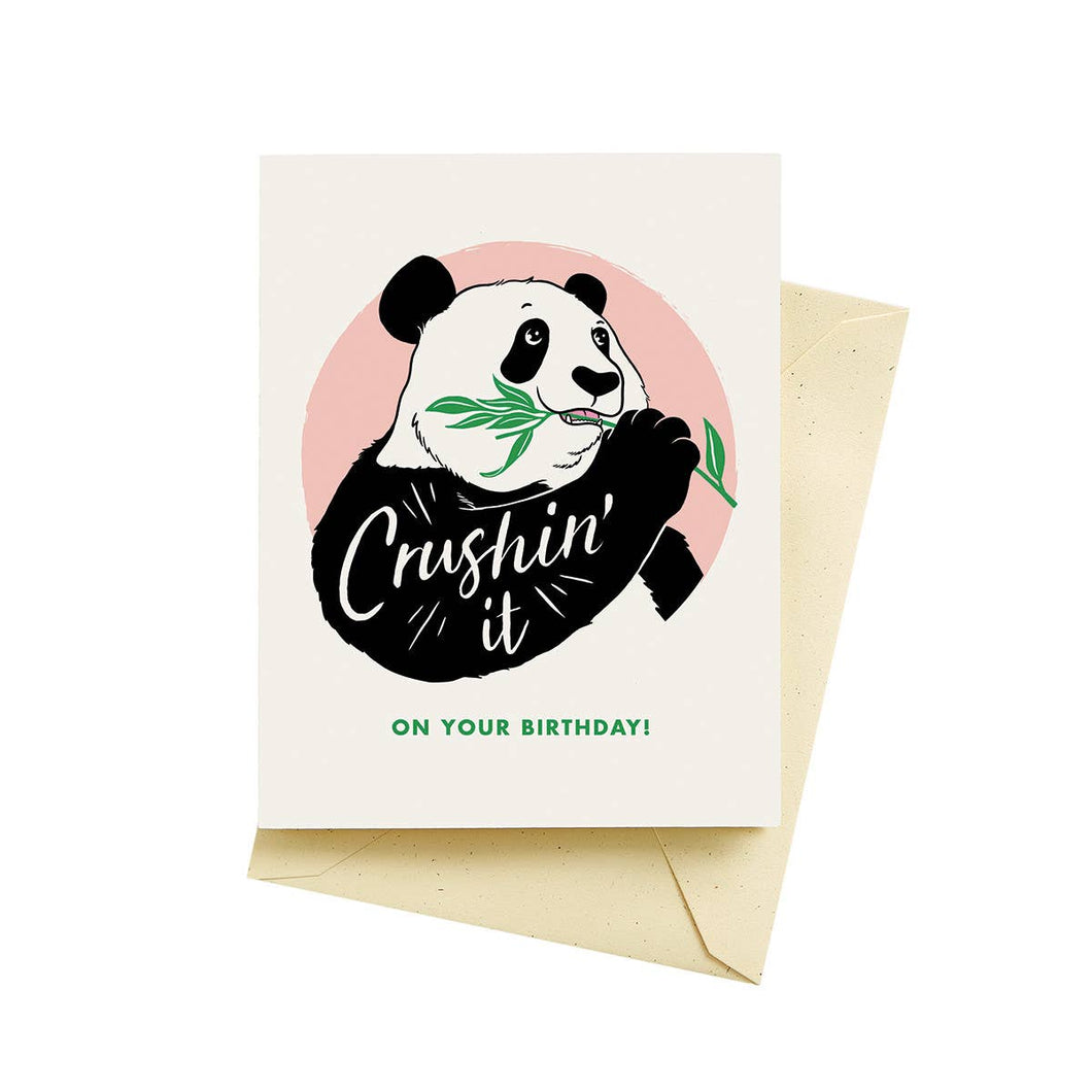 Crushin Panda Birthday Cards