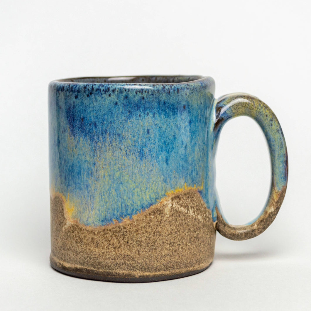 Blue Handmade, in Ohio, Ceramic Chocolate Clay 12 oz Mug