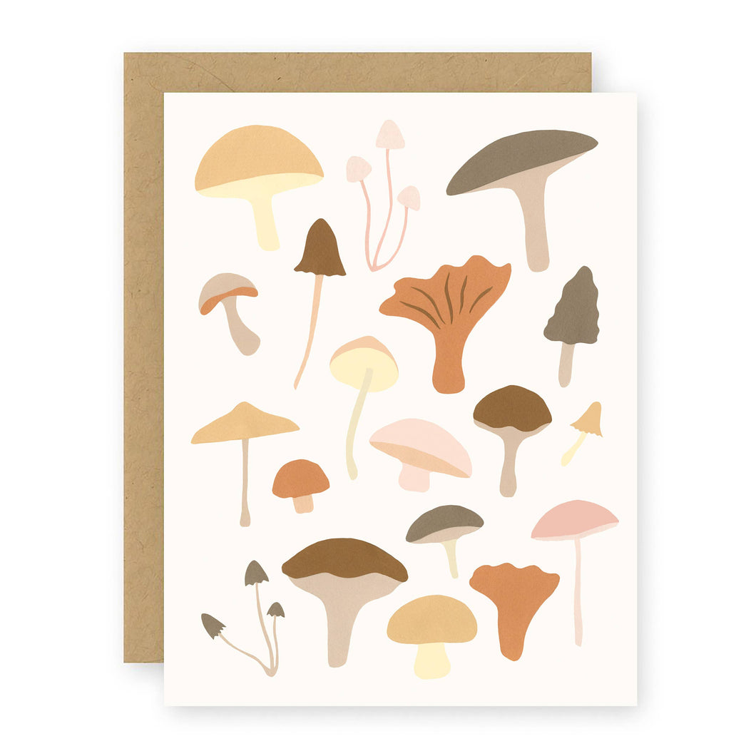 Mushrooms Greeting Card: Single Card