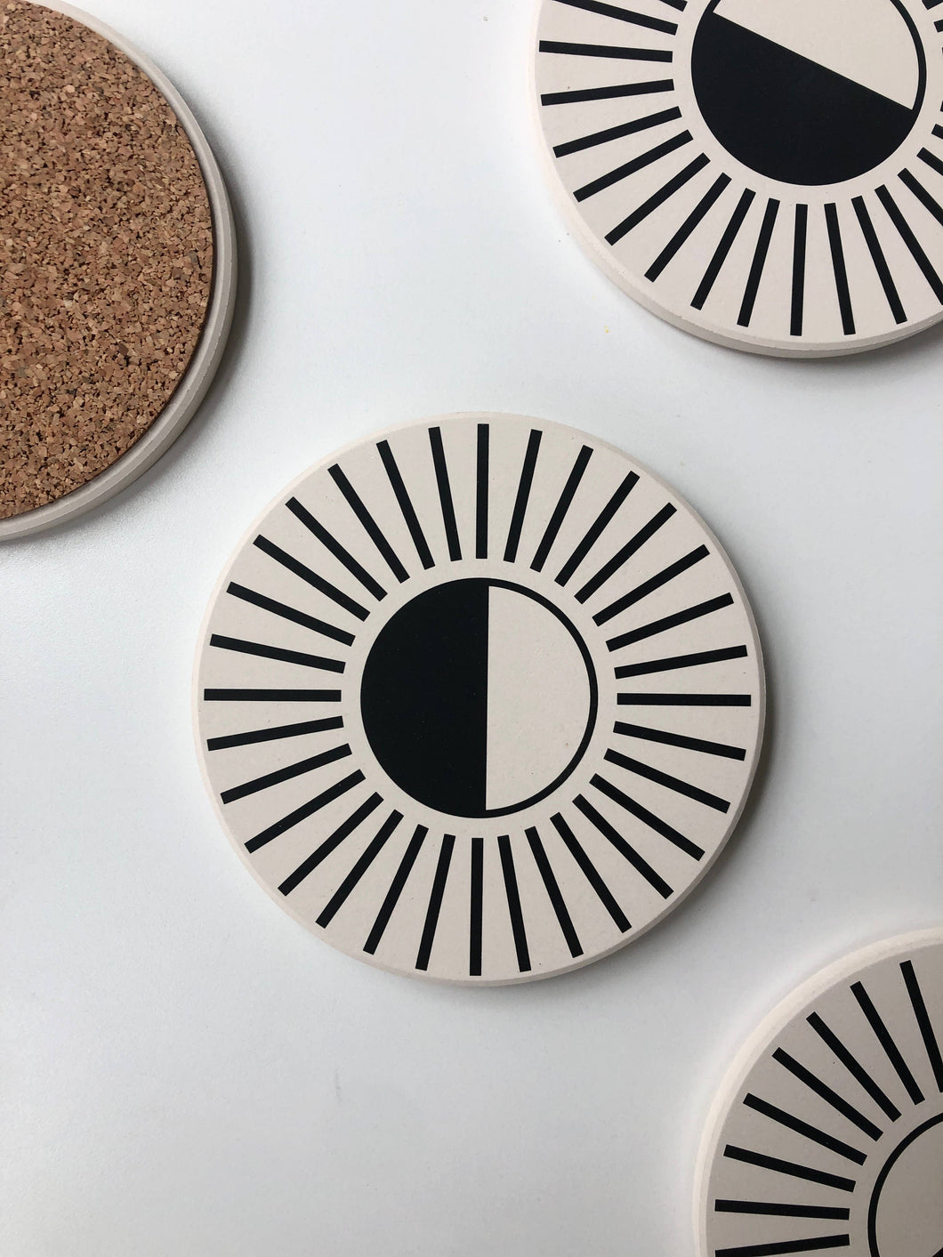 RAYS Absorbent Stone Coasters set of 4