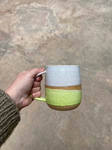 MUG: White / lime green