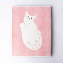 Load image into Gallery viewer, Cat on Glass - Risograph Print
