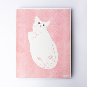 Cat on Glass - Risograph Print