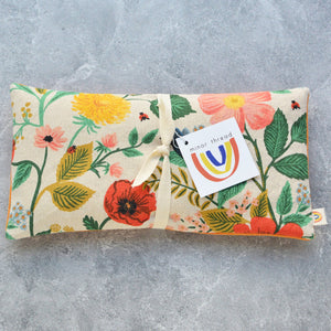 Weighted Eye Pillow in Poppy Fields Botanical Natural Canvas