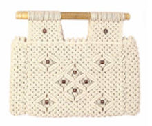 Load image into Gallery viewer, Macrame Shopper Bag with Wooden Handle
