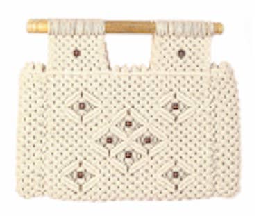 Macrame Shopper Bag with Wooden Handle