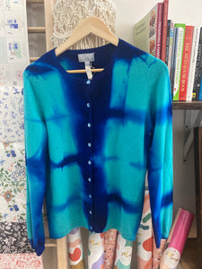 Button Down Shibori Hand Dyed Vintage Cashmere Sweater
